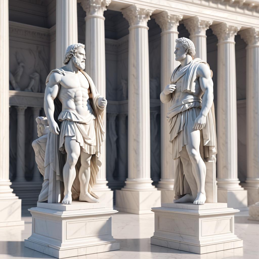 Epic Philosophers Debate in Classical Setting