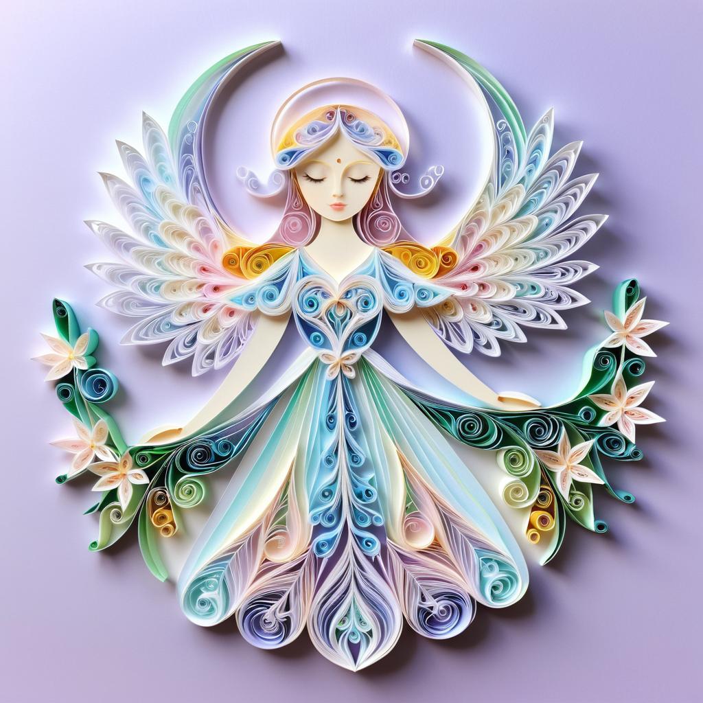 Delicate Paper Quilling Angel Art