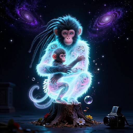 Luminous Monkey Pixie Warrior Portrait