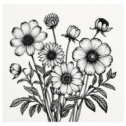 Vibrant Minimalistic Flower Illustration