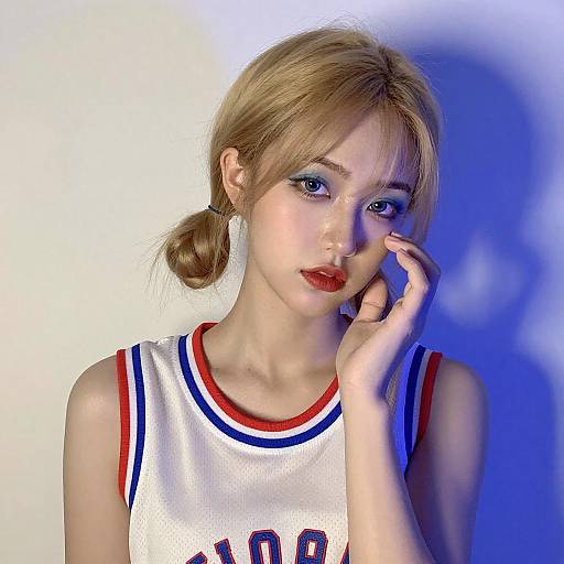 Portrait of Blonde Woman in Sportswear