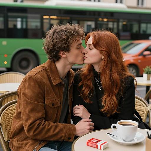 Romantic Evening at an Outdoor Café