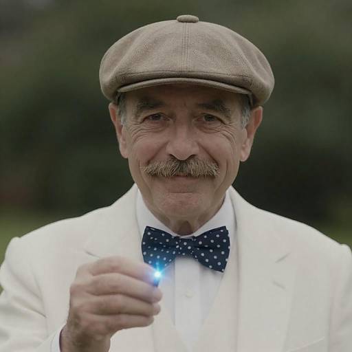 Elderly Gentleman with Blue Starburst