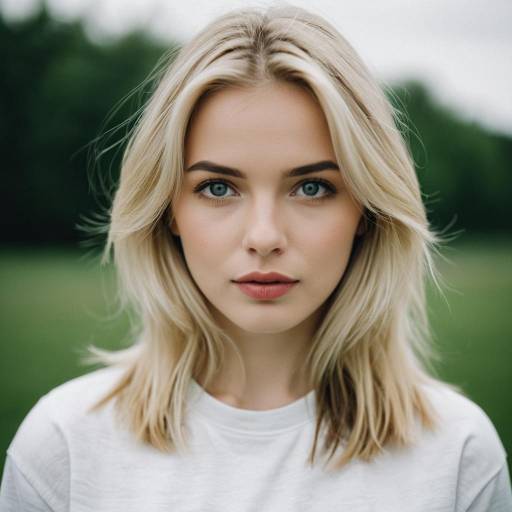 Blonde Woman with Heterochromia Outdoors
