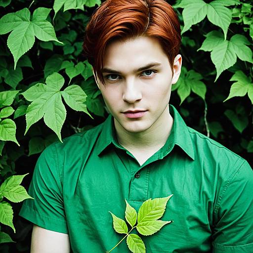 Male Poison Ivy Cosplay with Green Shirt