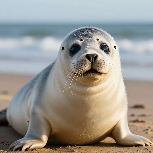 Cinematic Close-Up of Adorable Baby Seal