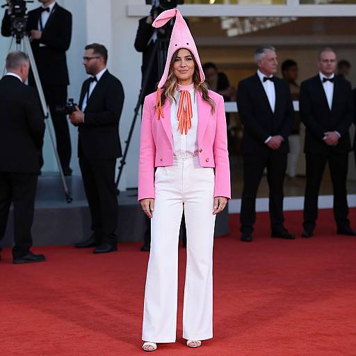 Woman in Pink Shrimp Costume