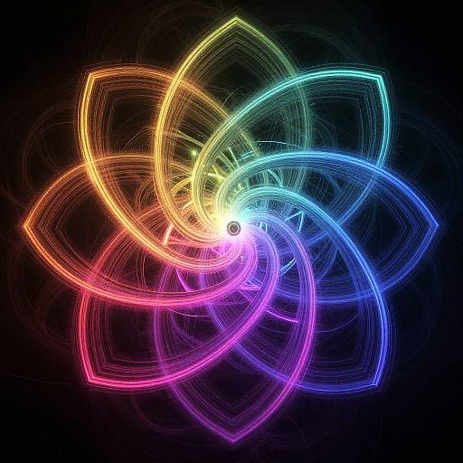 AI-Generated Neon Geometric Art