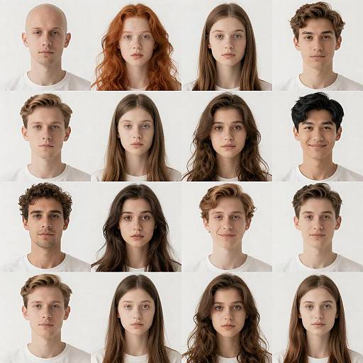 Diverse Group Portrait with Unique Hairstyles