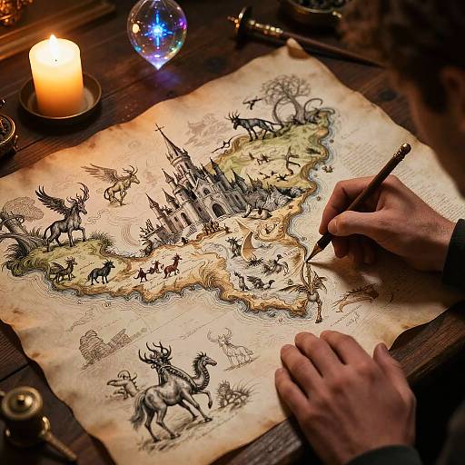 Fantasy Artist Crafting D&D World Map