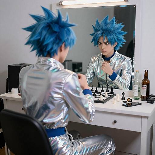 Vibrant Portrait of Creativity and Reflection