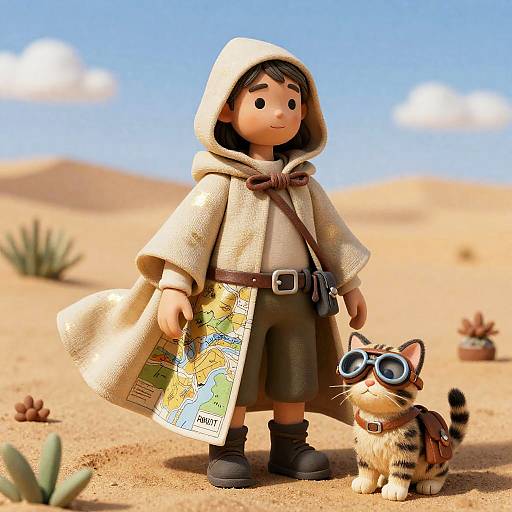 Desert Scout with Sand-Tabby Kitten