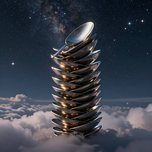 Cosmic Tower of Stacked Spoons