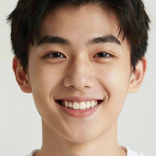 Realistic Portrait of a Smiling Youth