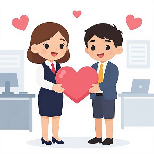 Cute Business Couple Celebrating Valentine's