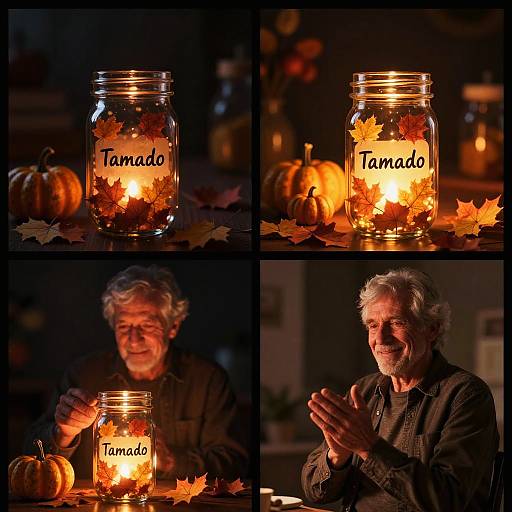 Autumn Glow Mason Jar Collage