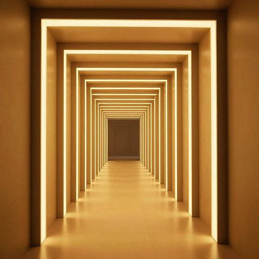 Infinite 3D Corridor with Illuminated Doors