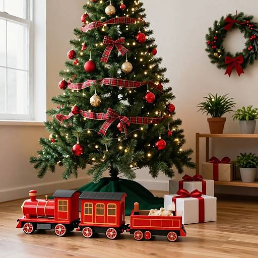 Cozy Festive Christmas Train Scene
