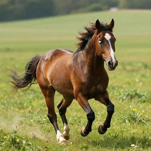Cross-Eyed Horse Galloping Freely
