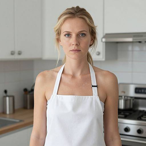 Blonde Woman in Modern Kitchen