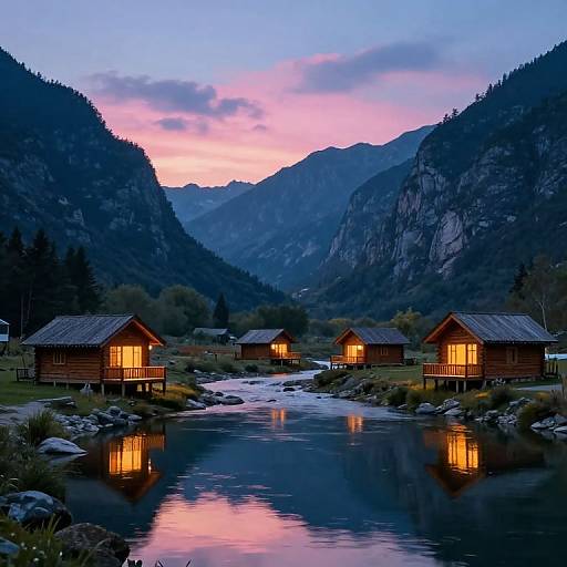Twilight Valley with Cozy Cabins