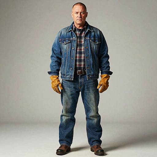 Rugged Industrial Denim Outfit