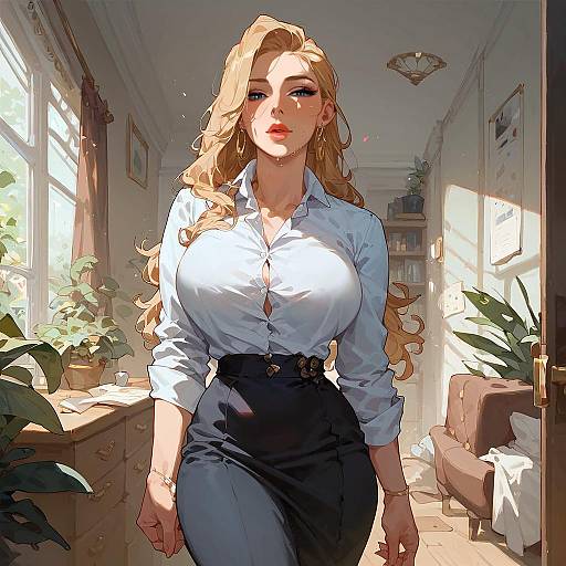 Confident Office Woman Front View