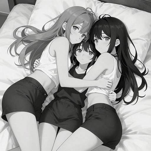 Intimate Black and White Anime Art