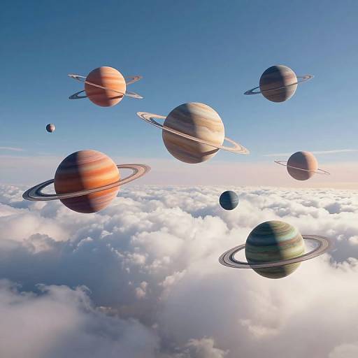 Surreal Miniature Planets Above Clouds