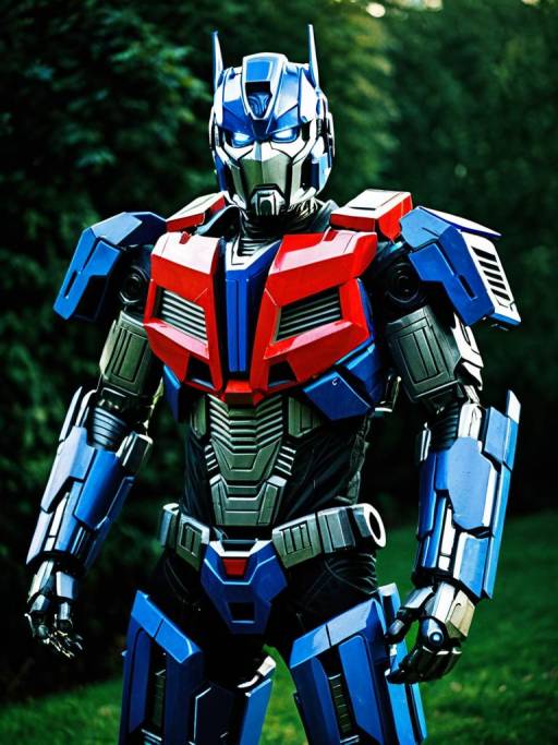 Man in Detailed Transformers Costume