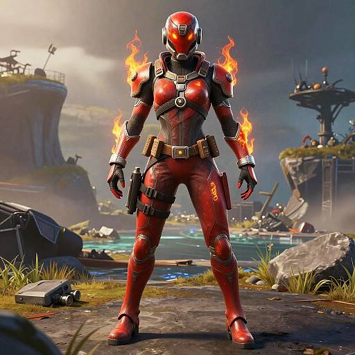 Heroic Red Fortnite Female Soldier