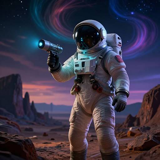 Marini as Space Explorer on Alien Planet