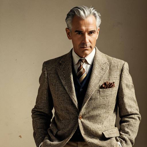 Middle-aged Man in Classic Tweed Blazer