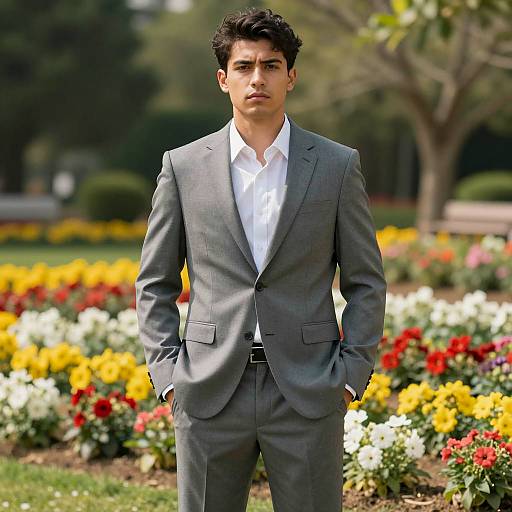 Stylish Groom in Sunlit Garden