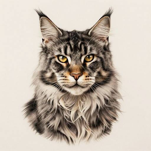 Realistic Majestic Maine Coon Tattoo