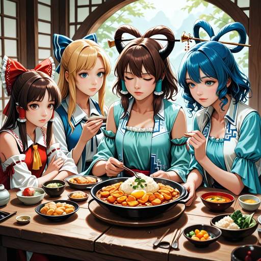 Cheerful Girls Enjoying Food Together