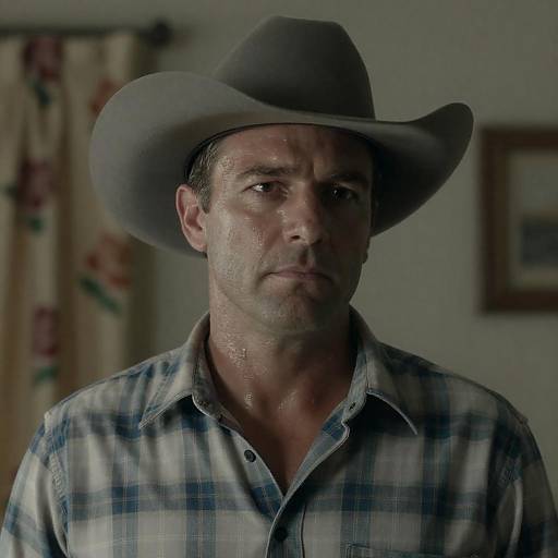 Serious Cowboy Portrait in Dim Room