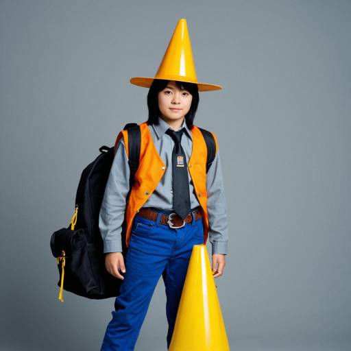 Boy in Construction Cone Costume
