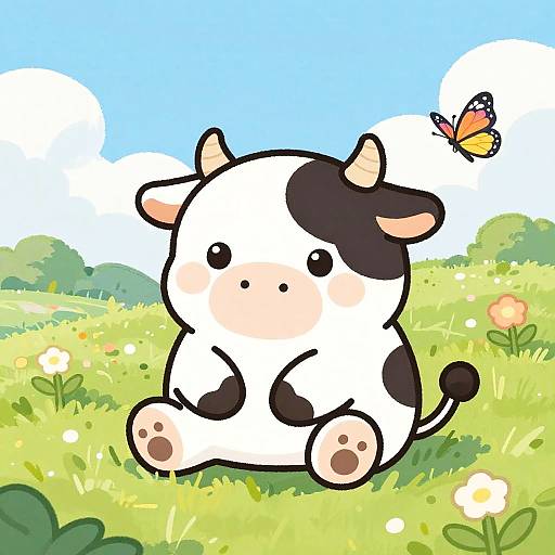 Whimsical Cartoon Cow Moocake