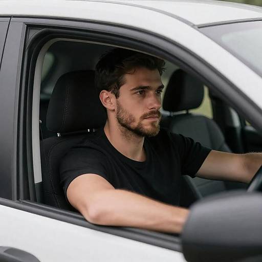 Handsome Man in Driver's Seat
