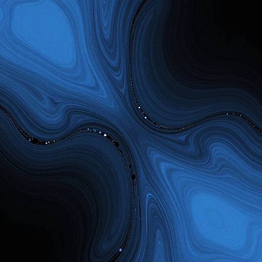 Blue-Black Gradient Abstract Fluid Art