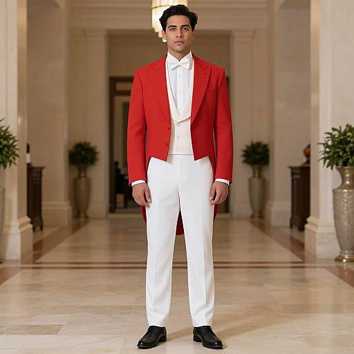 Man in Red Groom Costume