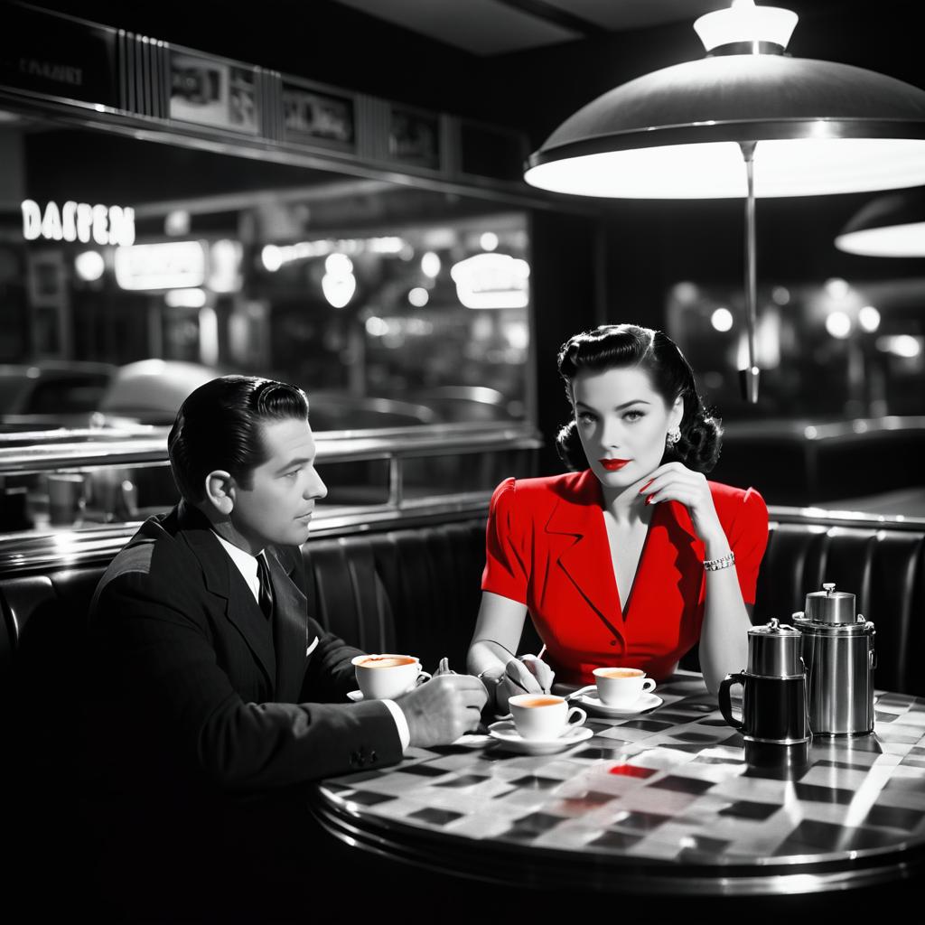 Classic Film Noir Diner Scene