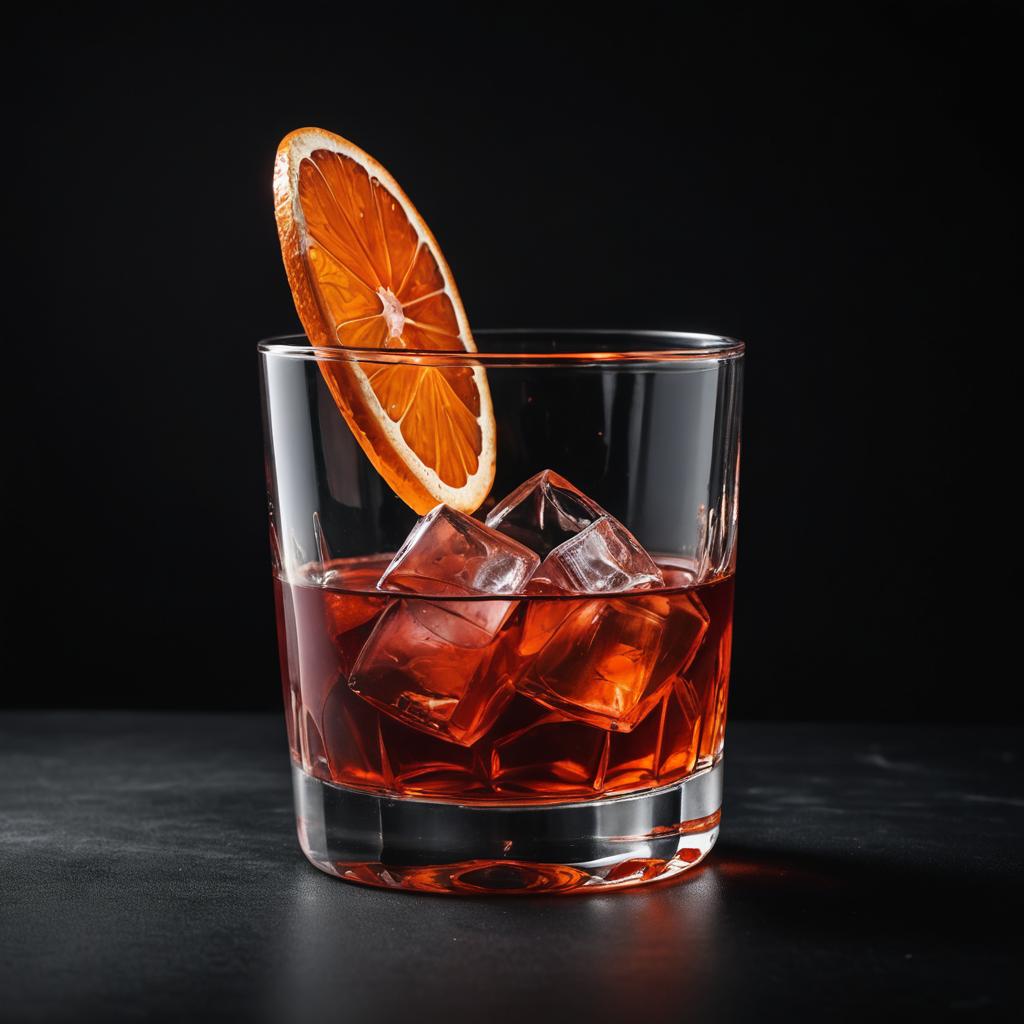 Realistic Negroni on Dark Background