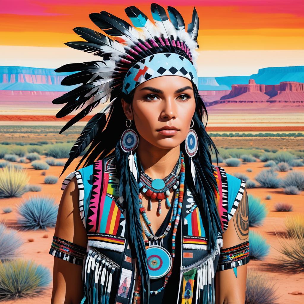 Punk Rock Native American Activist Portrait