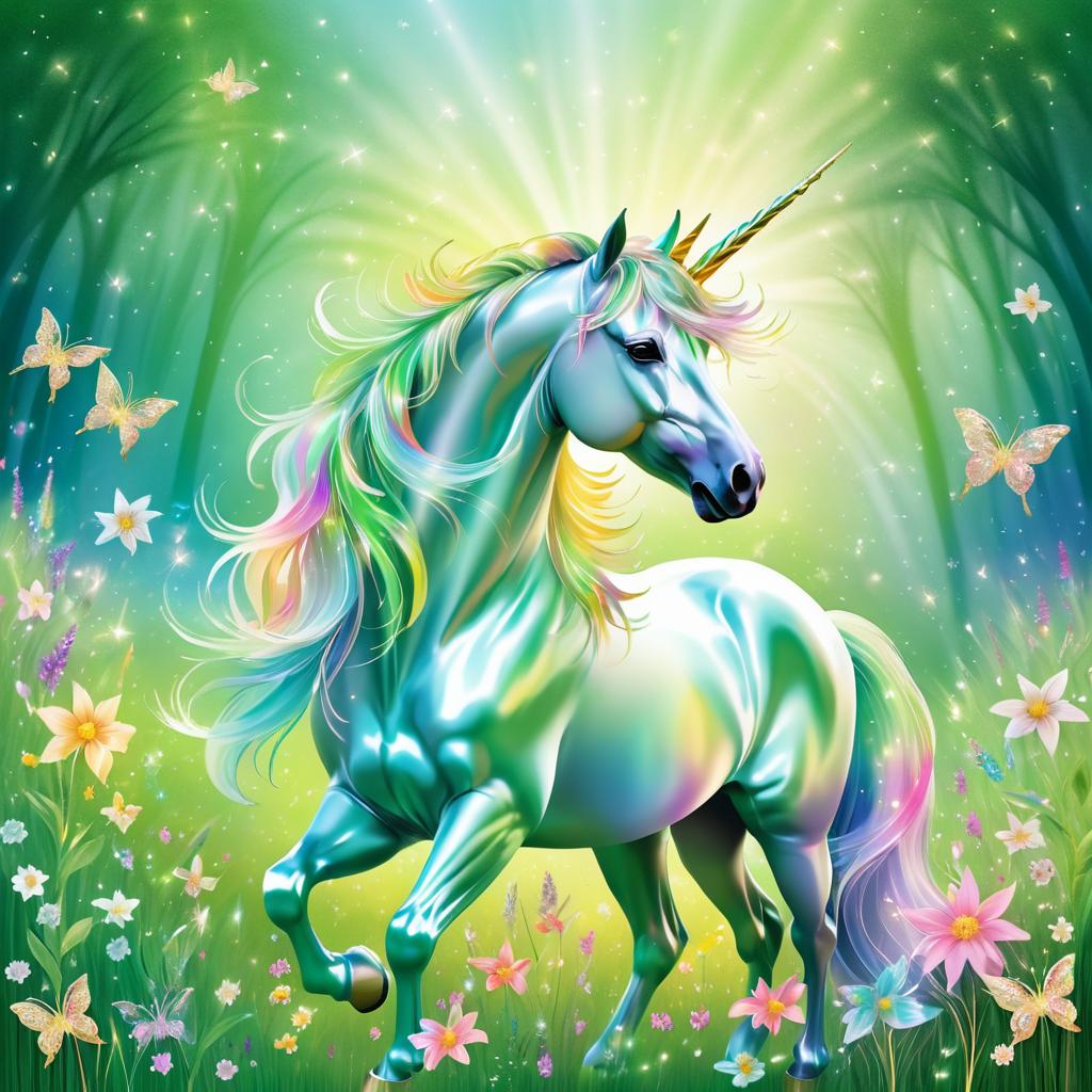 Enchanting Unicorn in a Sunlit Meadow