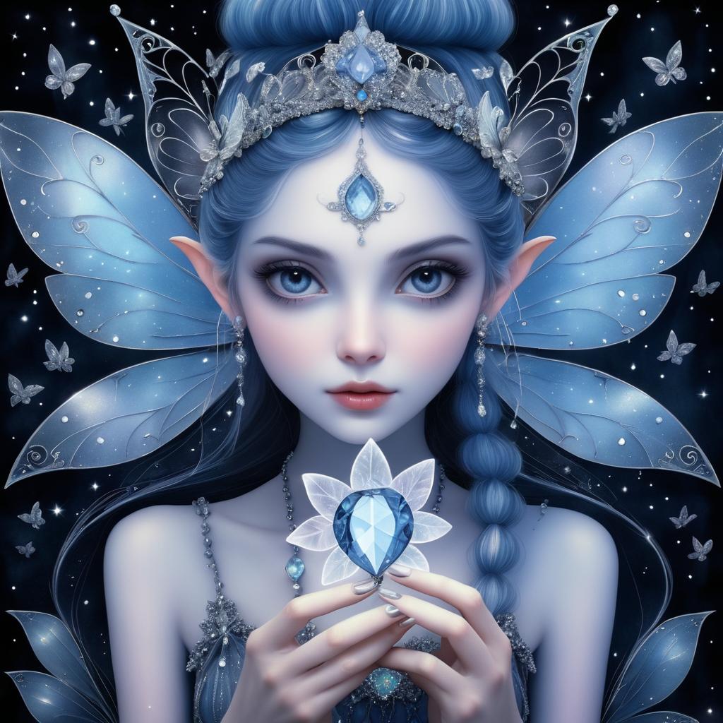 Whimsical Fairy with Crystal Butterfly