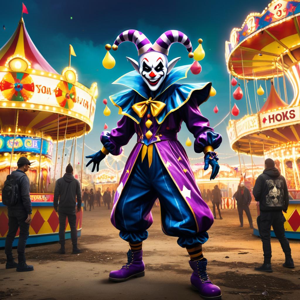 Twisted Jester in Abandoned Carnival