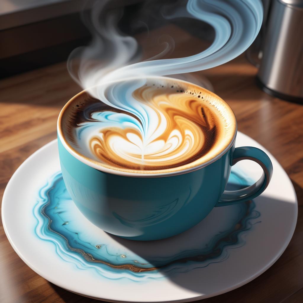 Hyper-Realistic Steaming Coffee Close-Up