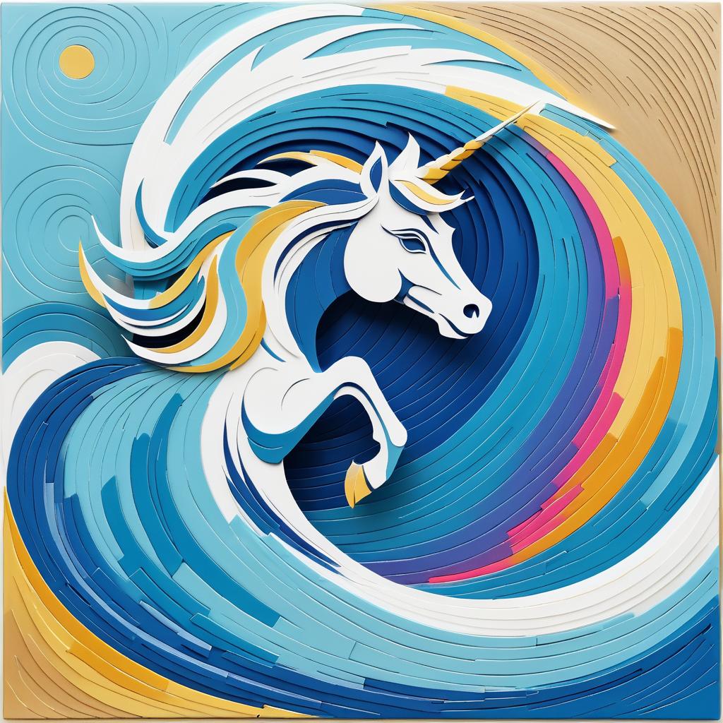 Unicorn Wave in Picasso Style